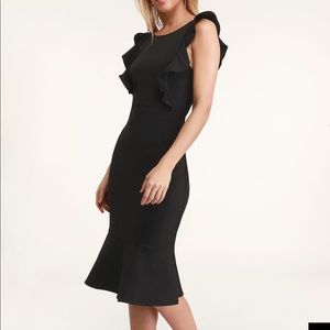 Black Lulus bodycon midi length dress